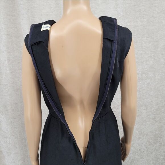 Gay Gibson Vintage 60s Black Dress A-Line Mod Style Inverted Pleated Skirt - Picture 10 of 15